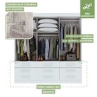 Guarda-roupa Casal Com Espelho 3 Portas De Correr 9 Gavetas H