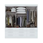 Guarda-roupa Casal Com Espelho 3 Portas De Correr 9 Gavetas H