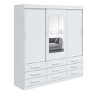 Guarda-roupa Casal Com Espelho 3 Portas De Correr 9 Gavetas H