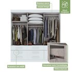 Guarda-roupa Casal Com Espelho 3 Portas De Correr 9 Gavetas H