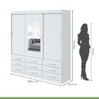 Guarda-roupa Casal Com Espelho 3 Portas De Correr 9 Gavetas H
