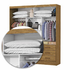 Guarda Roupa Casal Com Espelho 3 Portas De Correr 9 Gavetas S