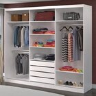 Guarda-roupa Casal Com Espelho 3 Portas De Correr  Branco/dem