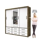 Guarda Roupa Casal Com Espelho 3 Portas De Correr Anjos  Demo