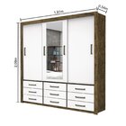 Guarda Roupa Casal Com Espelho 3 Portas De Correr Anjos  Demo