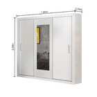 Guarda-roupa Casal Com Espelho 3 Portas De Correr Bahia Branco