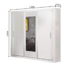 Guarda-roupa Casal Com Espelho 3 Portas De Correr Bahia Branco