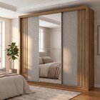 Guarda Roupa Casal Com Espelho 3 Portas De Correr E 4 Gavetas