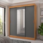 Guarda-roupa Casal Com Espelho 3 Portas De Correr E 4 Gavetas