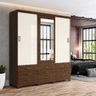 Guarda-roupa Casal Com Espelho 3 Portas De Correr E 9 Gavetas