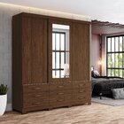 Guarda-roupa Casal Com Espelho 3 Portas De Correr E 9 Gavetas