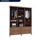 Guarda-roupa Casal Com Espelho 3 Portas De Correr E Quatro Ga