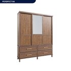 Guarda-roupa Casal Com Espelho 3 Portas De Correr E Quatro Ga