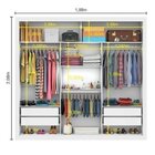 Guarda-roupa Casal Com Espelho 3 Portas De Correr Flórida Esp