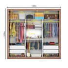 Guarda-roupa Casal Com Espelho 3 Portas De Correr Flórida Esp