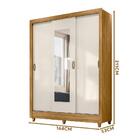 Guarda Roupa Casal Com Espelho 3 Portas De Correr Freijó Off