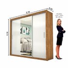 Guarda Roupa Casal Com Espelho 3 Portas De Correr Ilheus Plus