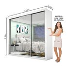 Guarda-roupa Casal Com Espelho 3 Portas De Correr Ilheus Prem