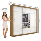 Guarda Roupa Casal Com Espelho 3 Portas De Correr Lotse Cinam