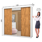 Guarda Roupa Casal Com Espelho 3 Portas De Correr Luna Plus C