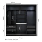 Guarda-roupa Casal Com Espelho 3 Portas De Correr Muriqui Max