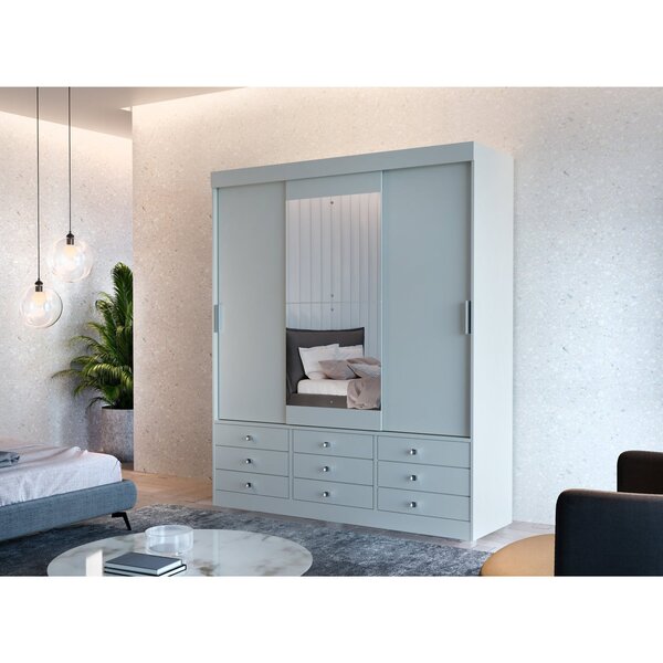 Guarda Roupa Casal Com Espelho 3 Portas De Correr Nice Luxo