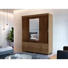 Guarda Roupa Casal Com Espelho 3 Portas De Correr Nice Luxo