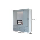 Guarda Roupa Casal Com Espelho 3 Portas De Correr Nice Luxo