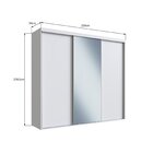 Guarda Roupa Casal Com Espelho 3 Portas De Correr Rc3104 Bran