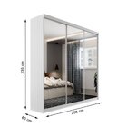 Guarda Roupa Casal Com Espelho 3 Portas Em Perfect Lugano  Br