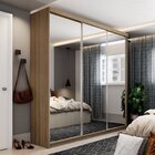 Guarda Roupa Casal Com Espelho 3 Portas Em Perfect Lugano  Me