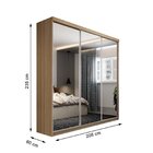 Guarda Roupa Casal Com Espelho 3 Portas Em Perfect Lugano  Me