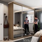 Guarda Roupa Casal Com Espelho 3 Portas Em Perfect Lugano  Me