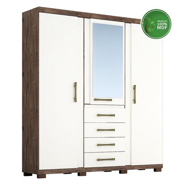 Guarda Roupa Casal Com Espelho 3 Portas Laguna Acp Móveis Caf