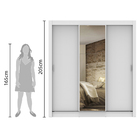 Guarda Roupa Casal com Espelho 3 Portas Madesa Lyon