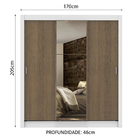 Guarda Roupa Casal com Espelho 3 Portas Madesa Lyon Plus