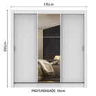 Guarda Roupa Casal com Espelho 3 Portas Madesa Mônaco