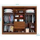 Guarda-roupa Casal Com Espelho 3 Portas Napoli Braúna