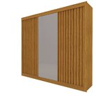 Guarda Roupa Casal Com Espelho 3 Portas Royale Ripado 100% Md