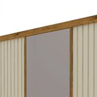 Guarda Roupa Casal Com Espelho 3 Portas Royale Ripado  Madeir