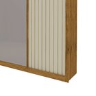 Guarda Roupa Casal Com Espelho 3 Portas Royale Ripado  Madeir