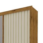 Guarda Roupa Casal Com Espelho 3 Portas Royale Ripado  Madeir