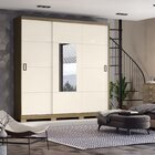 Guarda Roupa Casal Com Espelho 3 Portas Silver Henn Rústico/o