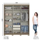 Guarda Roupa Casal Com Espelho 3 Portas Silver Henn Rústico/o