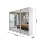 Guarda Roupa Casal Com Espelho 3 Portas Terrazo Mdf Bp Yescas