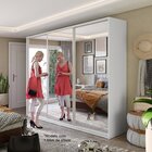 Guarda Roupa Casal Com Espelho 3 Portas Terrazo Mdf Bp Yescas