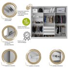 Guarda Roupa Casal Com Espelho 3 Portas Terrazo Mdf Bp Yescas