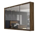 Guarda-roupa Casal Com Espelho 3 Portas Toronto Braúna