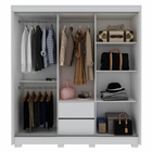 Guarda Roupa Casal Com Espelho 3 Portas Viena Branco - Gelius