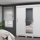 Guarda Roupa Casal Com Espelho 3 Portas Viena Branco - Gelius